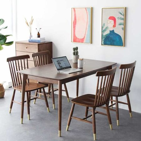 Hasthshilpa Linear Teak Wood Rectangle Dining Set 4 Seater | Sheesham Wood Dining Table | 4 Seater Dining | Round Dining Table | Wooden Dining Table Set | Wooden Dining Table | Dining Chair | Wooden Dining Chair | Dining Room Furniture | Hasthshilpa