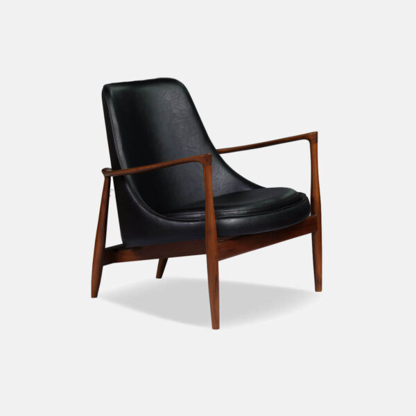 Hasthshilpa Handcrafted Teakwood Leatherette Chair (Black) | Dining Chairs | Accent Chair | Dining Furniture | Garden Chairs | Living Room Furniture | Outdoor Furniture