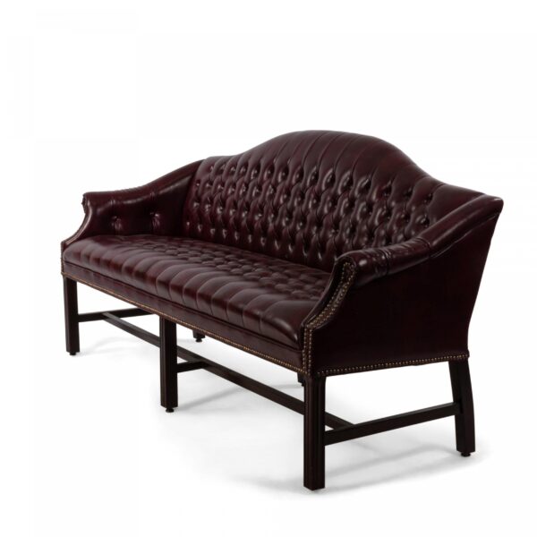 Hasthshilpa Burgundy Elegance Leather Sofa | Sofa | Luxury Sofa | 3 Seater Sofa | Sofa Set | Living Room Furniture
