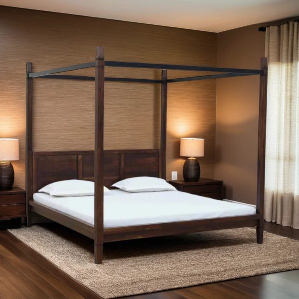 Buy Hasthshilpa Vintage Sheesham Poster Bed | Bedroom Furniture | Poster Beds | Beds | Wooden Beds | Hasthshilpa