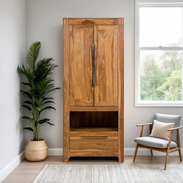 Buy Hasthshilpa Elite Sheesham Wardrobe | Wooden Wardrobe | Wooden Bedroom Furniture