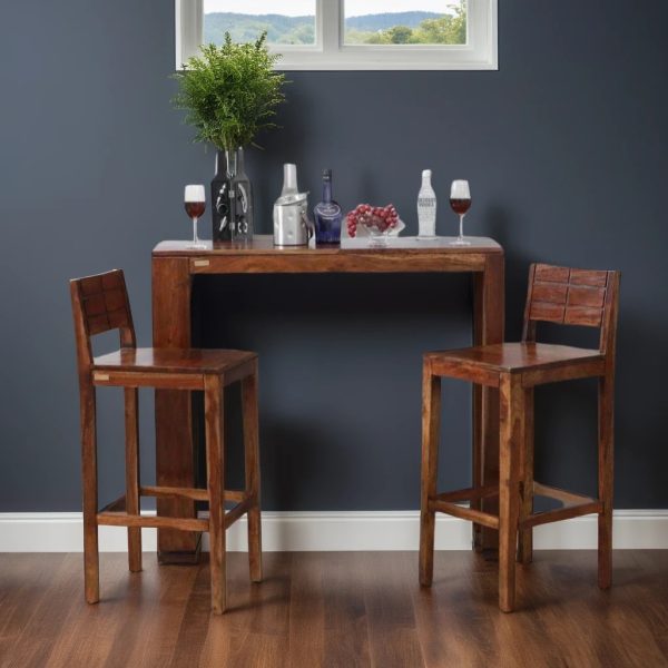 Buy Hasthshilpa Classic Duo Bar Table Set | Wooden Bar Table | Wood Bar Table | Bar Furniture | Hasthshilpa