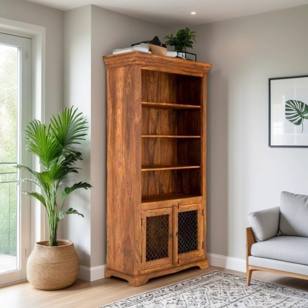Buy Hasthshilpa Sheesham Heritage Brown Bookcase | Bookshelf | Display Unit | Hasthshilpa