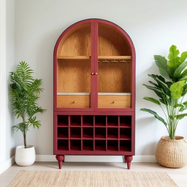 Buy Hasthshilpa Rustic Charm Solid Wood Bar Cabinet | Bar Cabinet | Wooden Bar Cabinet | Bar Furniture | Hasthshilpa