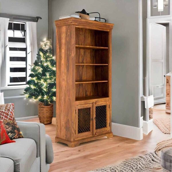 Buy Hasthshilpa Brown Classic Bookcase in Sheesham Wood | Bookshelf | Display Unit | Hasthshilpa