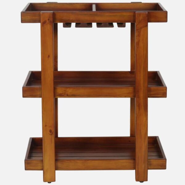 Buy Hasthshilpa Elite Teak Finish Wooden Bar Cart | Bar Trolley | Wooden Bar Cart | Wooden Bar Trolley | Hasthshilpa