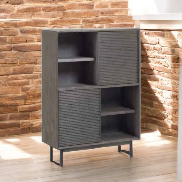 Buy Hasthshilpa Solid Mango Wood Bookcase in Coastal Brown | Office Cabinet | Bookshelf | Display Unit | Hasthshilpa