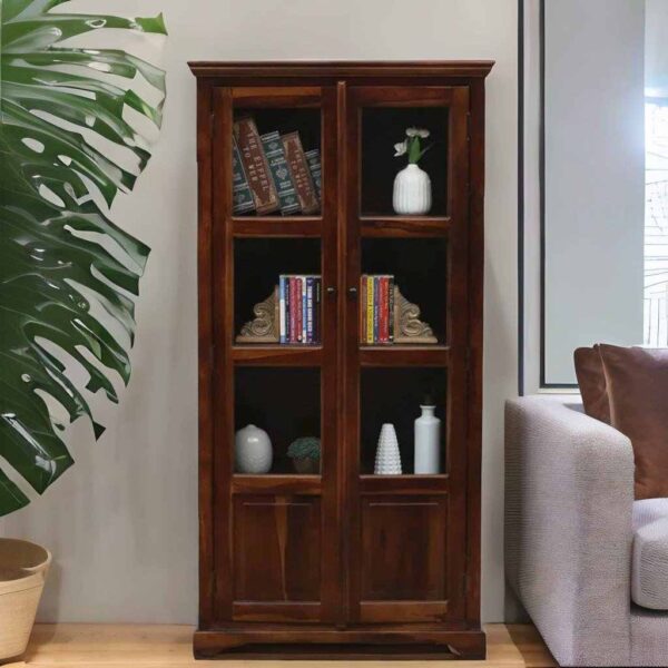 Buy Hasthshilpa Provincial Teak Finish Sheesham Wood Crockery Unit | Display Unit | Kitchen Cabinet | Hasthshilpa