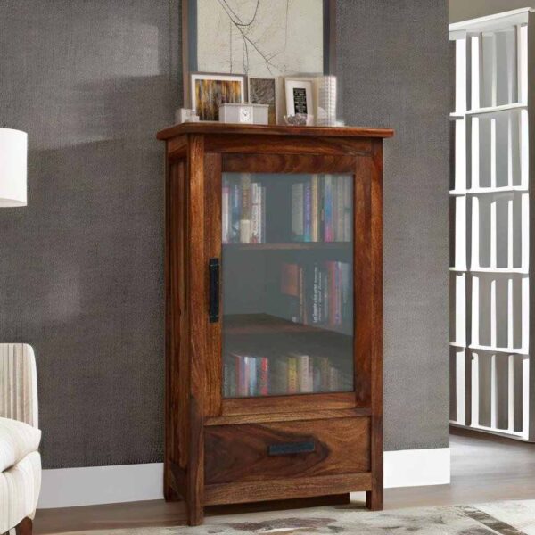 Buy Hasthshilpa Rustic Teak Finish Sheesham Wood Crockery Unit | Display Unit | Kitchen Cabinet | Hasthshilpa