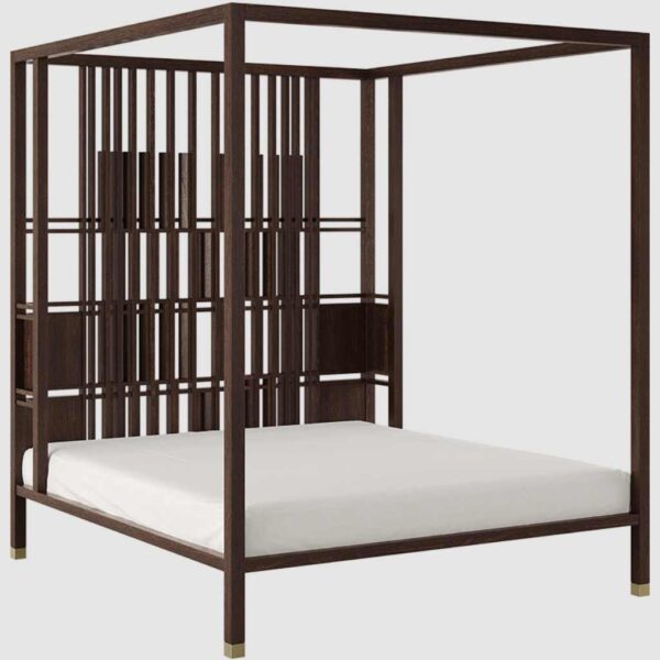 Buy Hasthshilpa Twilight Teakwood Bed | Wooden Bedroom Furniture | Bedroom Furniture | King Size Bed | Poster Bed | Hasthshilpa