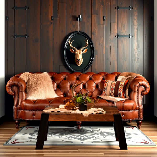 Hasthshilpa Legacy Brown Leather Sofa | Sofa | Luxury Sofa | 3 Seater Sofa | Sofa Set | Living Room Furniture