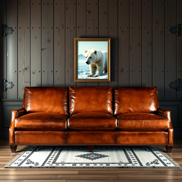 Buy Hasthshilpa Olympia Leather Sofa | Sofa | Luxury Sofa | 3 Seater Sofa | Sofa Set | Living Room Furniture