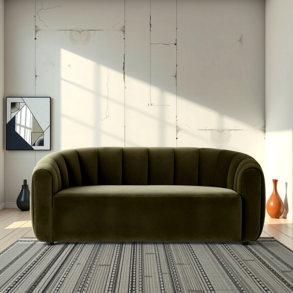 Buy Hasthshilpa Emerald Luxe Velvet Sofa | Sofa | Upholstered Sofa | Fabricated Sofa | Sofa Set | Living Room Furniture | Hasthshilpa