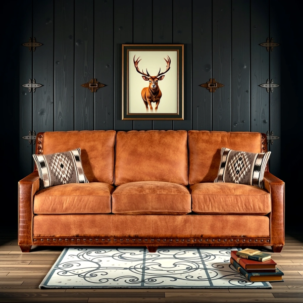Hasthshilpa Royale Leather 3-Seater Sofa | Sofa | Luxury Sofa | 3 Seater Sofa | Sofa Set | Living Room Furniture