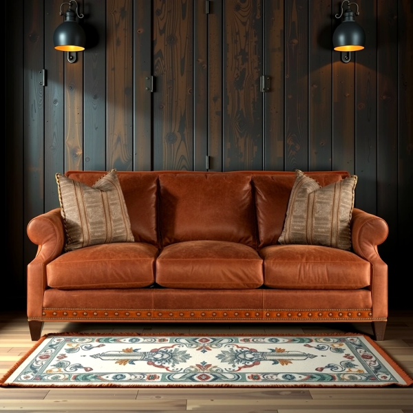 Buy Hasthshilpa Vienna Three-Seater Leather Sofa | Leather Sofa | Upholstered Sofa | Luxurious Sofa | Living Room Furniture | Hasthshilpa