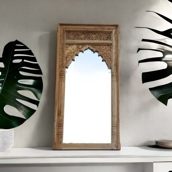 Buy Hasthshilpa Artisan Crafted Mirror Frame with Natural Finish | Wooden Mirror Frame | Hasthshilpa