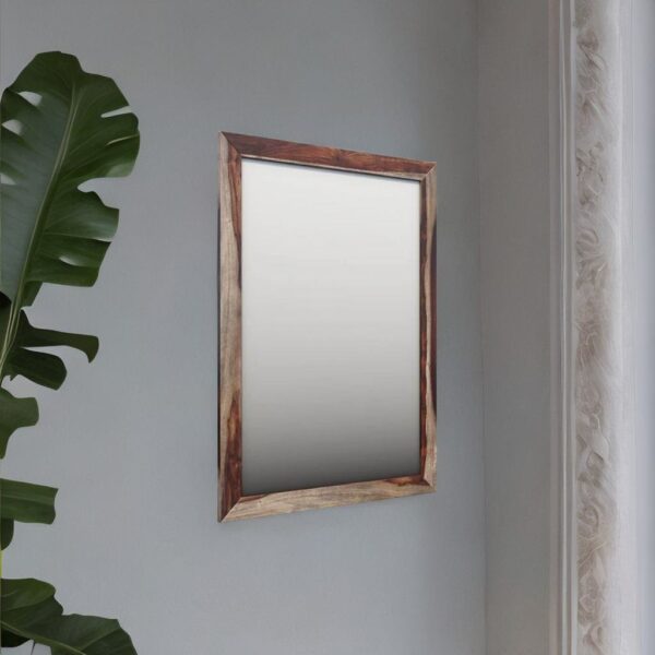 Buy Hasthshilpa Mango Wood Mirror Frame With Modern Hand-Carved Natural Finish | Wooden Mirror Frame | Carved Mirror Frame | Hasthshilpa