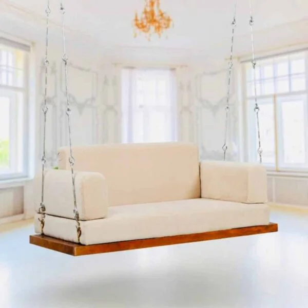 Buy Hasthshilpa Cushioned Swing Set with Wooden Frame and Backrest | Wooden Swing | Outdoor Swing | Hasthshilpa