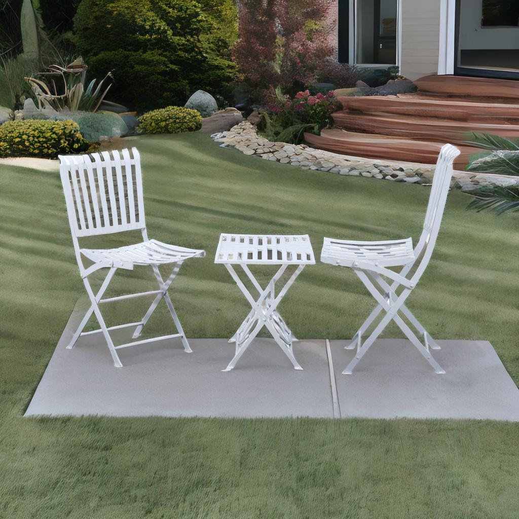 Buy Hasthshilpa White Elegance Outdoor Table Set | Patio Chair | Patio Table | Hasthshilpa