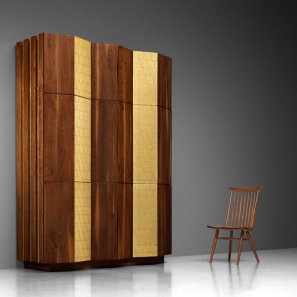 Buy Hasthshilpa Golden Leaf Walnut Grandeur Cabinet | Cabinet | Living Room Furniture | Hasthshilpa