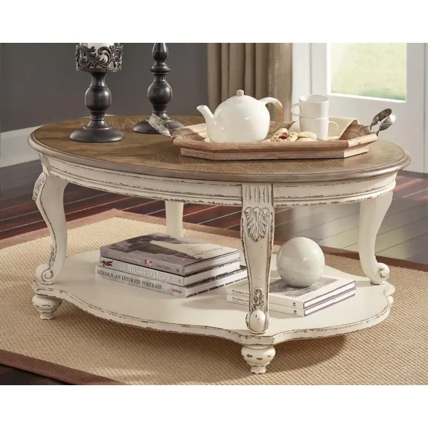 Hasthshilpa Modern Realyn Coffee Table - White/Brown | Coffee Table | Living Room Furniture | Hasthshilpa | Cane Furniture | Hasthshilpa