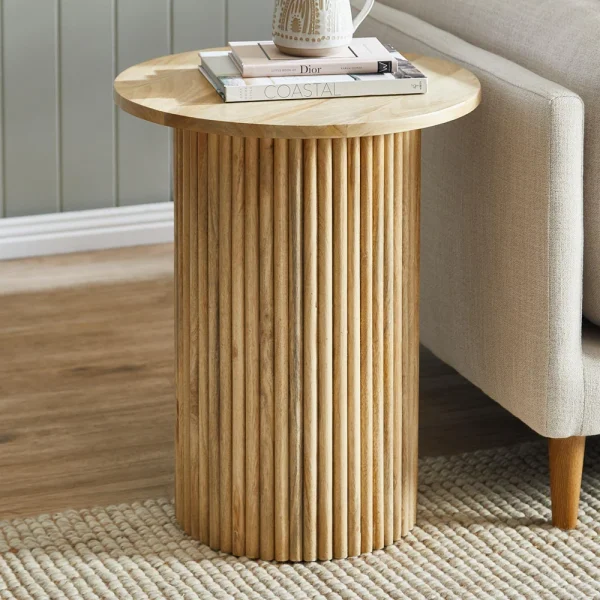 Hasthshilpa Fluted Pedestal Round Side Table