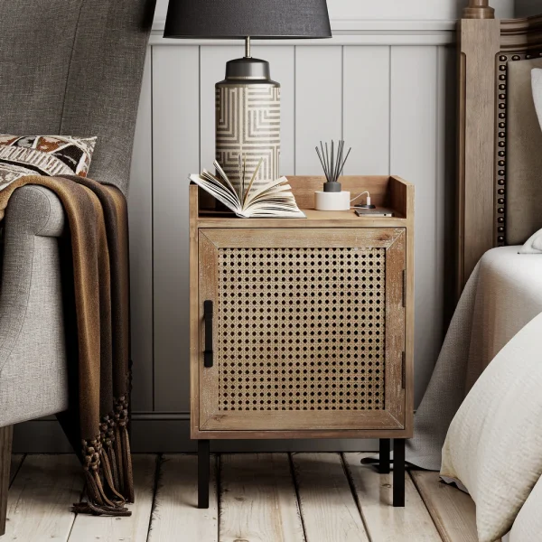 Hasthshilpa Farmhouse Nightstand: USB Convenience | Chest of Drawers | Hasthshilpa