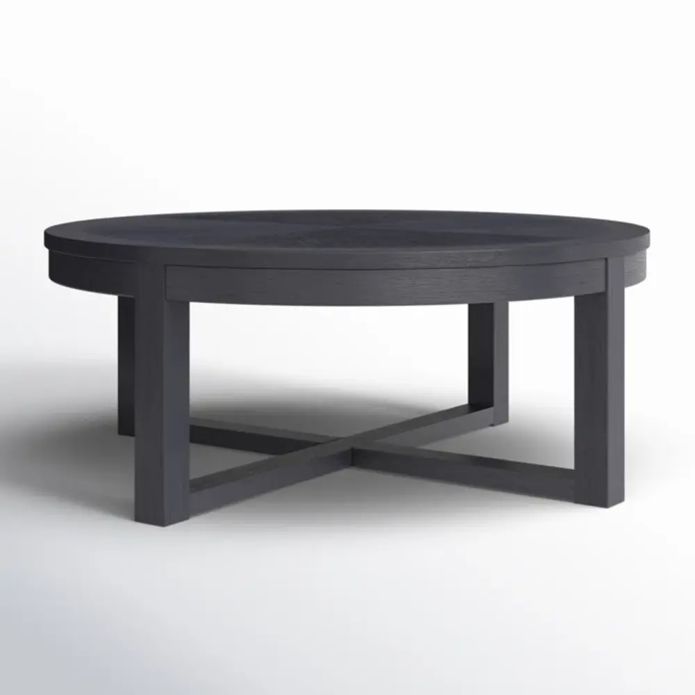 Hasthshilpa Round Solid Wood Coffee Table in Oak Finish | Coffee Table | Living Room Furniture | Hasthshilpa | Cane Furniture