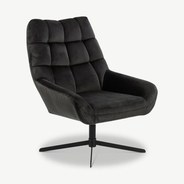 Buy Hasthshilpa Elira Luxe Black Velvet Accent Chair | Accent Chair | Lounge Chair | Living Room Furniture | Hasthshilpa