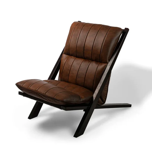 Buy Hasthshilpa Montaro Modern Brown Lounge Chair | Lounge Chair | Leather Lounge Chair | Living Room Furniture | Hasthshilpa