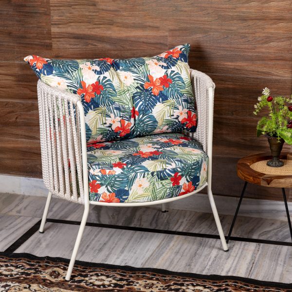 Buy Buy Hasthshilpa Strato Outdoor Café Chair with Woven Backrest | Outdoor Chair | Cafe Chair | Iron Chair | Garden Chair | Outdoor Furniture | Hasthshilpa | Outdoor Chair | Cafe Chair | Iron Chair | Garden Chair | Outdoor Furniture | Hasthshilpa